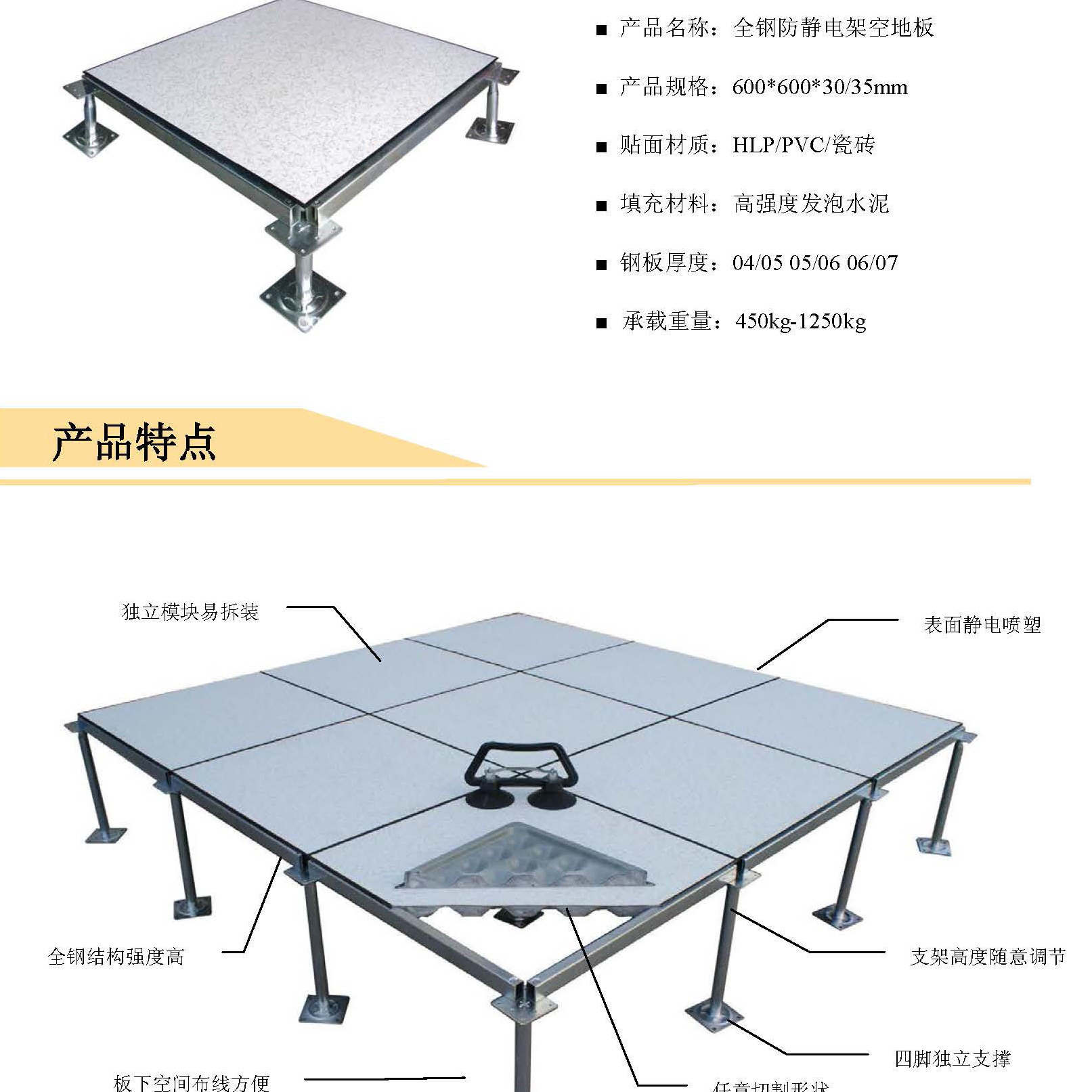 防靜電地板施工工藝：